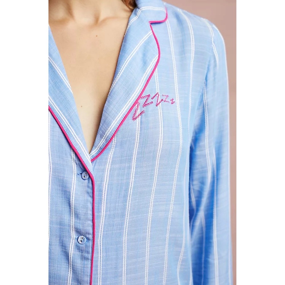 Floreat Anthropologie Striped Pajama Top Women's XS‎ Sleep Cozy Lounge Coastal